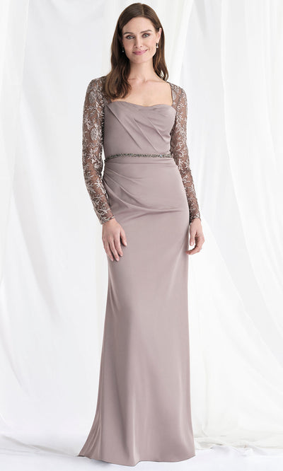 MGNY By Mori Lee 73160 - Beaded Lace Long Sleeve Evening Gown Mother of the Bride Dresses