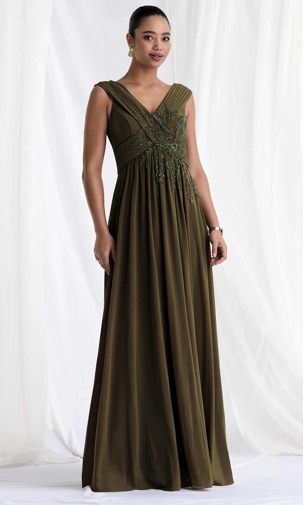 MGNY By Mori Lee 73161 - Cap Sleeve A-Line Evening Gown Mother of the Bride Dresses