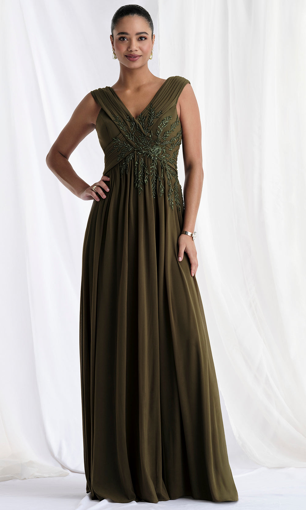 MGNY By Mori Lee 73161 - Cap Sleeve A-Line Evening Gown Mother of the Bride Dresses