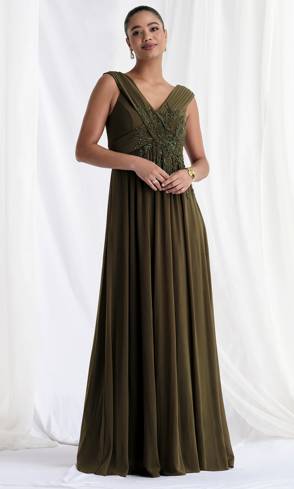 MGNY By Mori Lee 73161 - Cap Sleeve A-Line Evening Gown Mother of the Bride Dresses