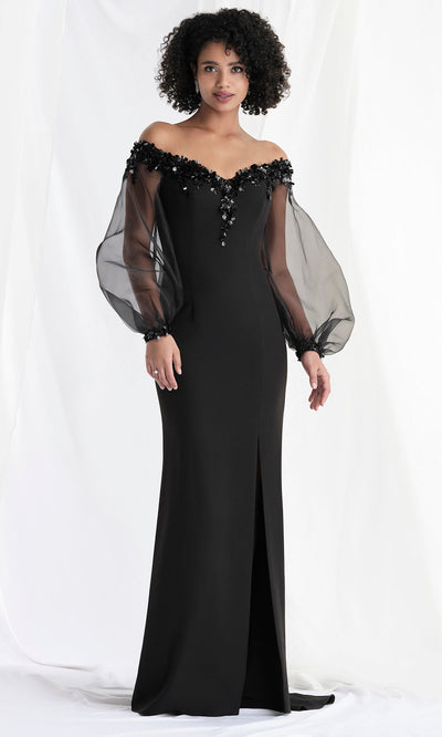 MGNY By Mori Lee 73162 - Beaded Detail Sheer Sleeve Gown Mother of the Bride Dresses