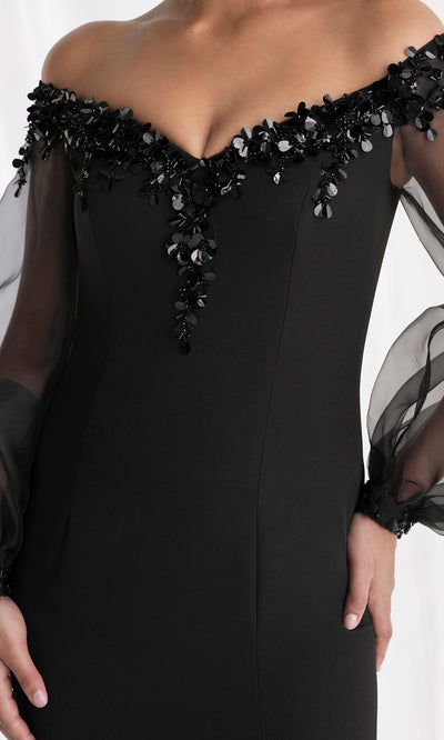 MGNY By Mori Lee 73162 - Beaded Detail Sheer Sleeve Gown Mother of the Bride Dresses