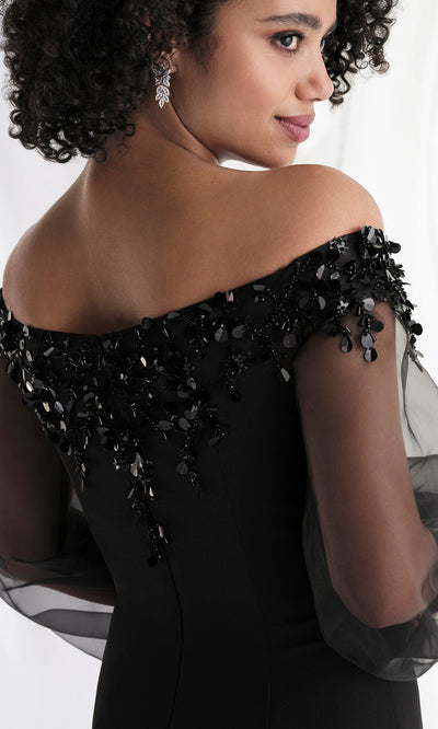 MGNY By Mori Lee 73162 - Beaded Detail Sheer Sleeve Gown Mother of the Bride Dresses