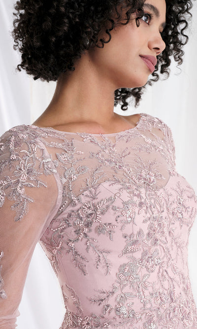 MGNY By Mori Lee 73169 - Long Sleeve Beaded Appliqued Formal Gown Mother of the Bride Dresses