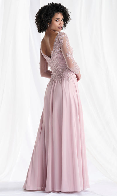 MGNY By Mori Lee 73169 - Long Sleeve Beaded Appliqued Formal Gown Mother of the Bride Dresses