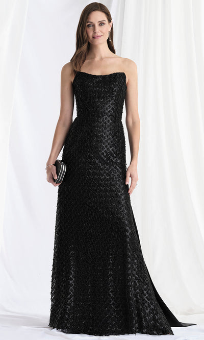 MGNY By Mori Lee 73170 - Scoop Neck Fringe Gown with Satin Bow Mother of the Bride Dresses
