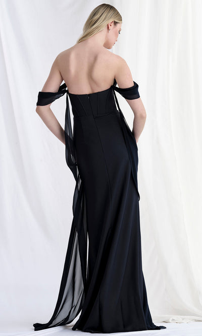 MGNY By Mori Lee 73176 - Beaded Bust Sheath Gown with Chiffon Streamers Prom Dresses