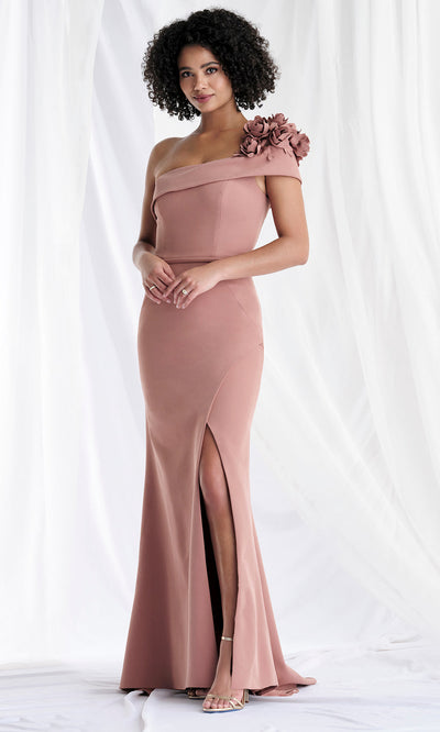 MGNY By Mori Lee 73180 - Asymmetric Crepe Evening Gown with Slit Mother of the Bride Dresses