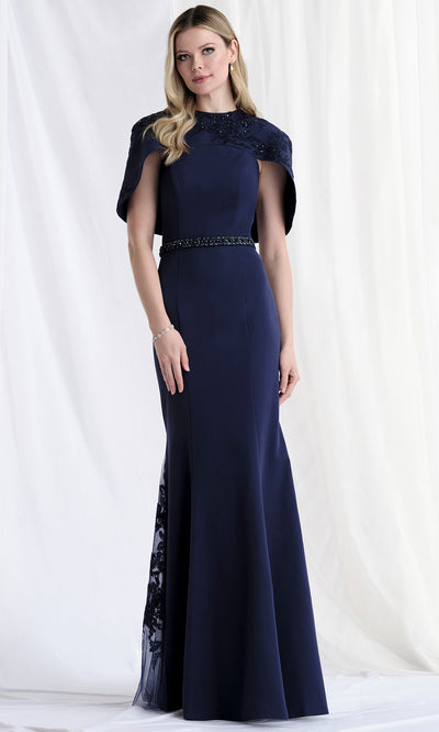 MGNY By Mori Lee 73182 - Embroidered Applique Capelet Trumpet Gown Mother of the Bride Dresses