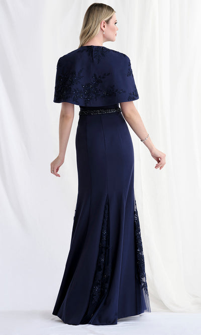 MGNY By Mori Lee 73182 - Embroidered Applique Capelet Trumpet Gown Mother of the Bride Dresses