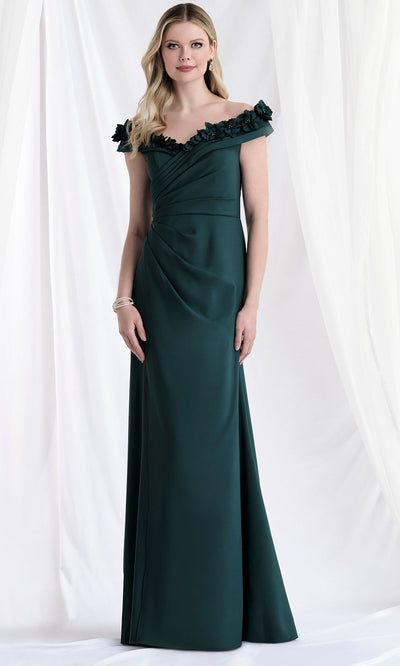 MGNY By Mori Lee 73183 - Floral Neckline Crepe Sheath Gown Mother of the Bride Dresses