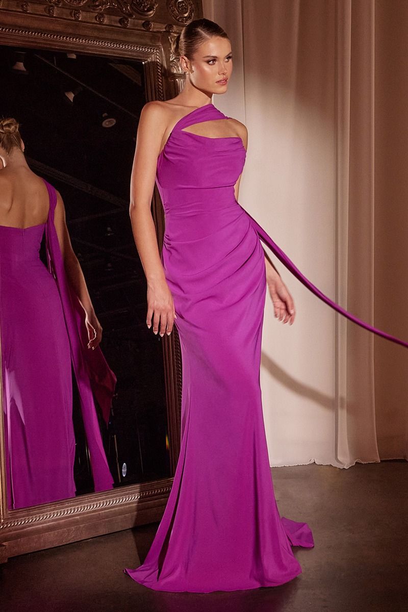 Ladivine 7433 - Sash Detail Long Gown
