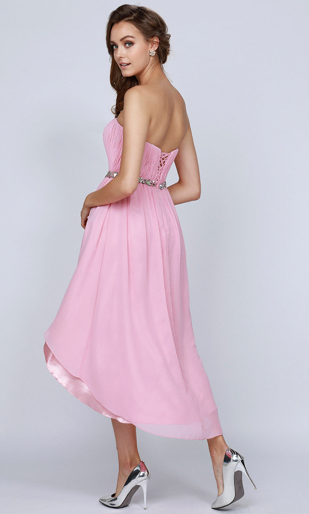 Juliet Dresses 747 - Embellished Waist High Low Dress Wedding Guest