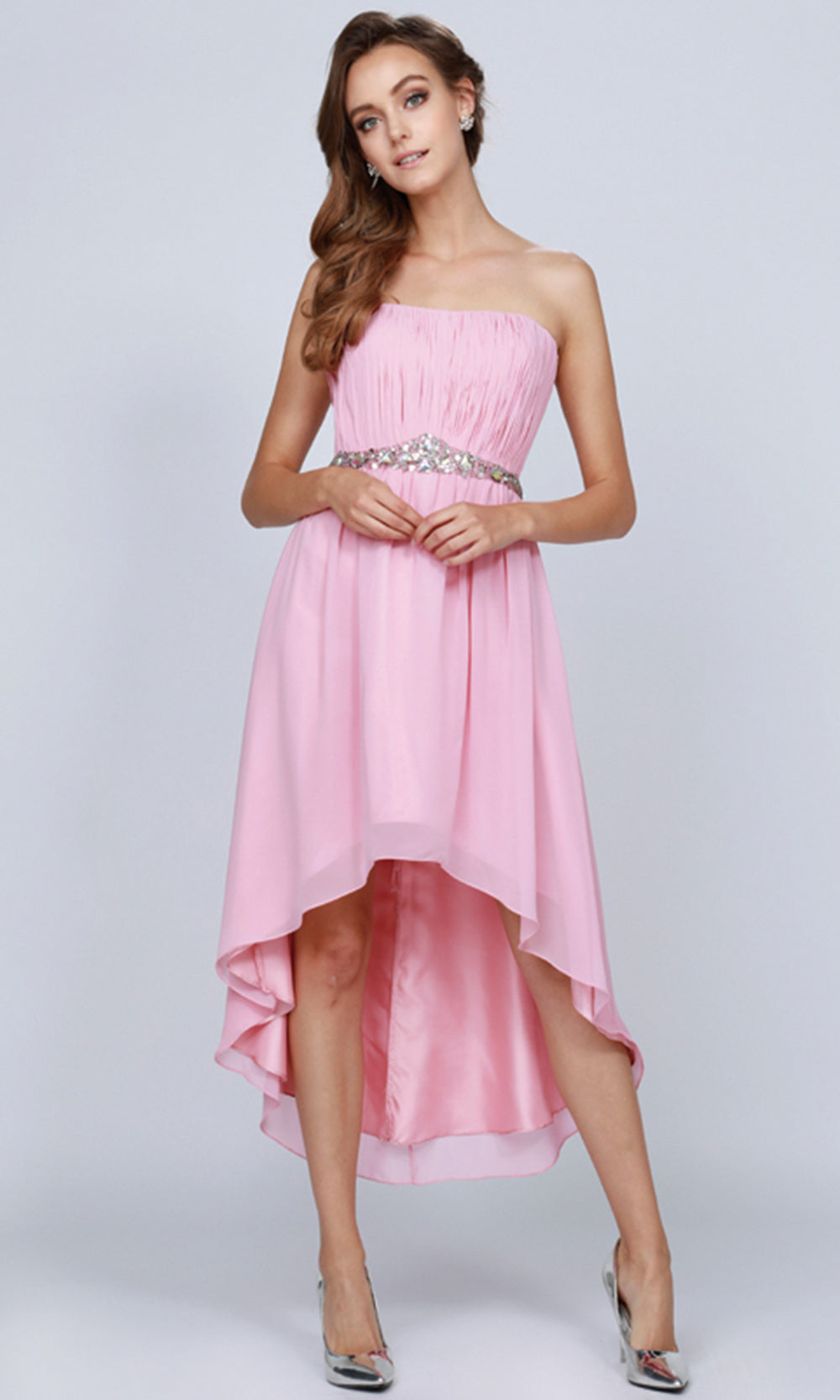 Juliet Dresses 747 - Embellished Waist High Low Dress Wedding Guest