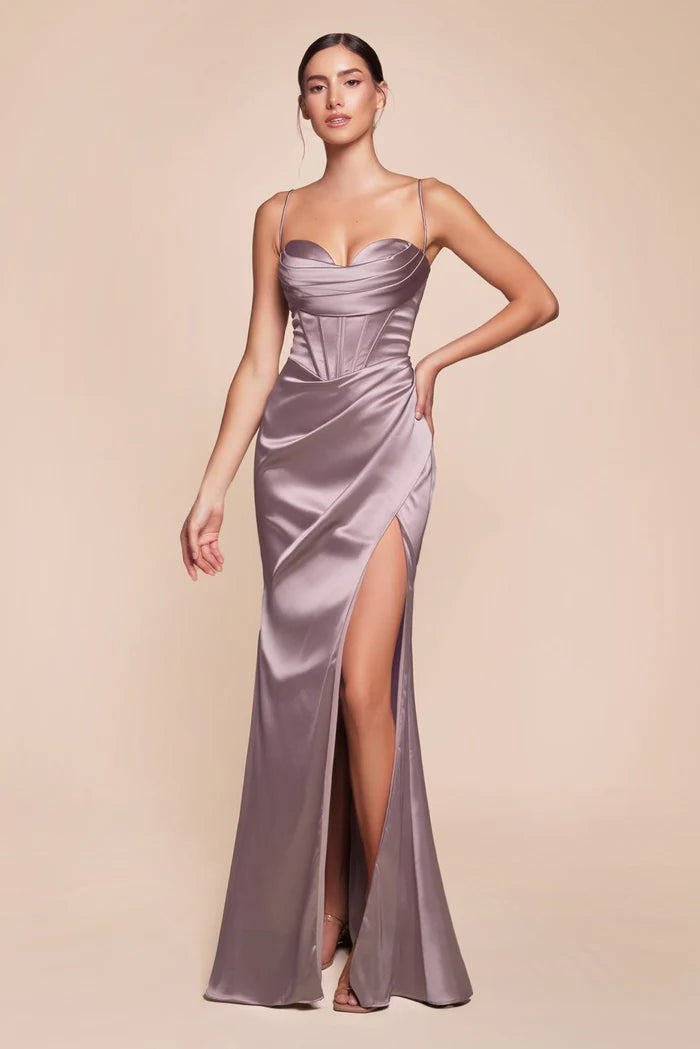 Ladivine 7483 - Cowl Satin Bridesmaid Dress