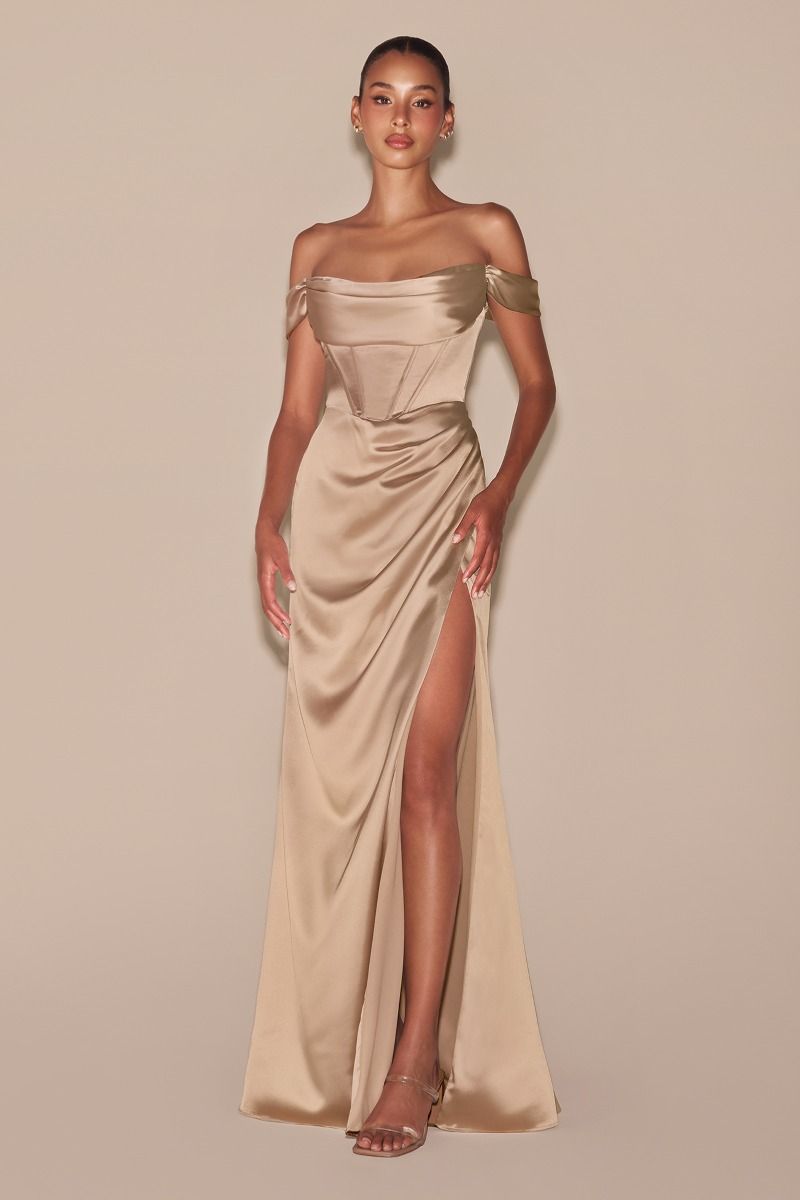 Ladivine 7492 - Satin Bridesmaid Dress