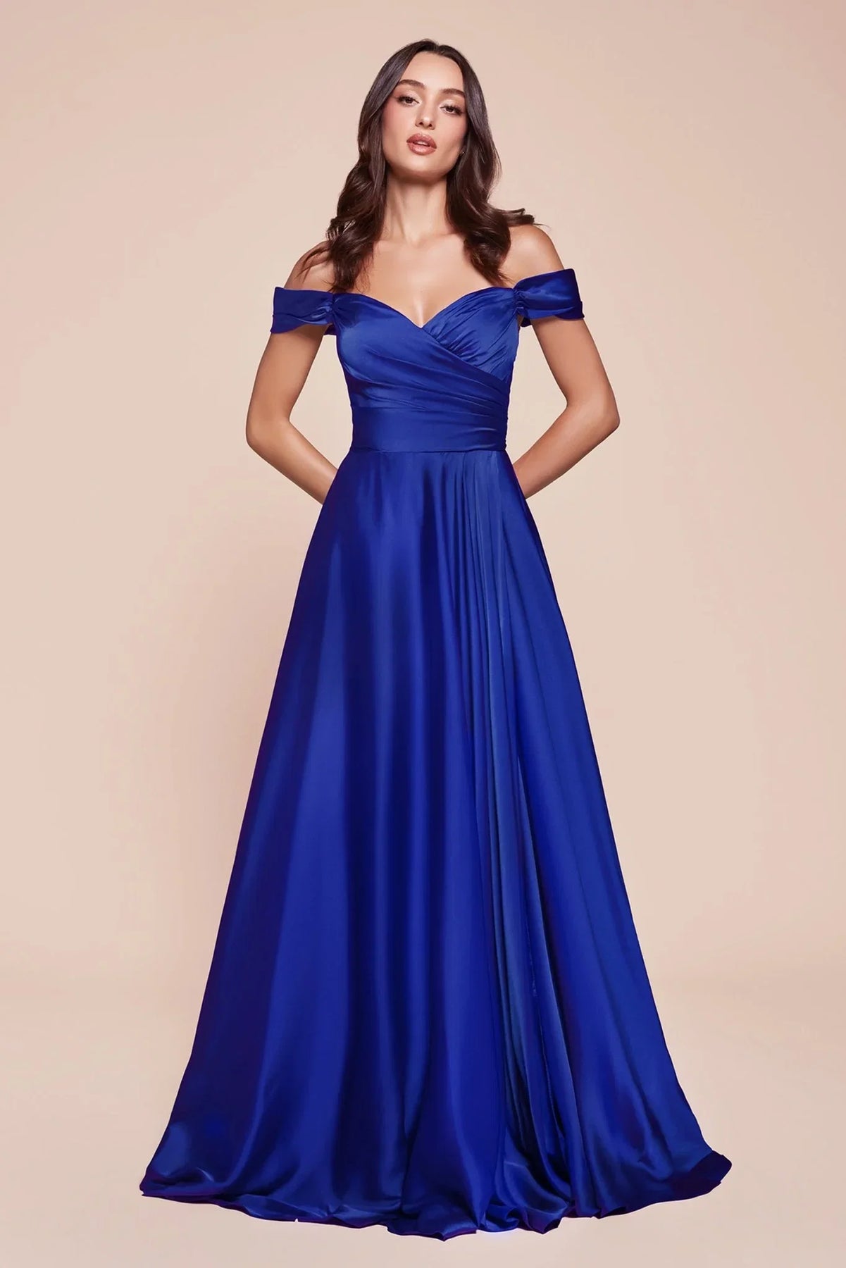 Ladivine 7493C - Satin A-Line Bridesmaid Dress