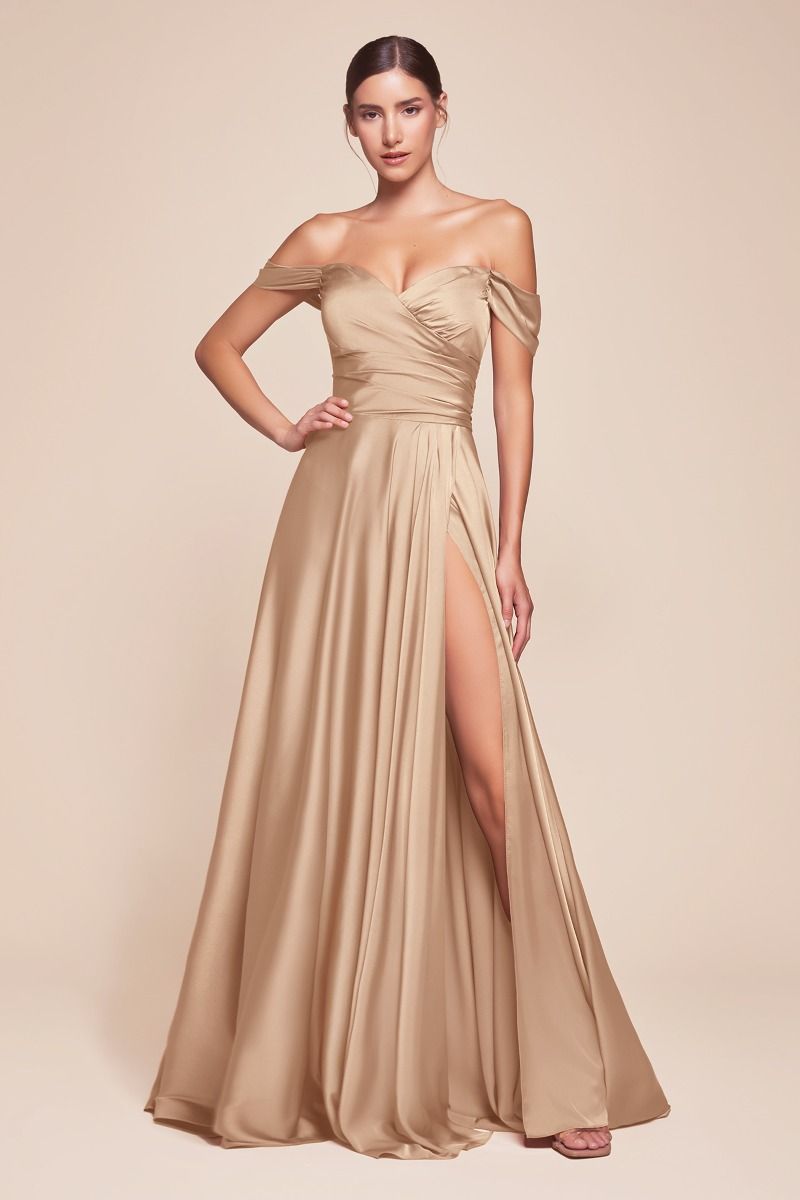 Ladivine 7493C - Satin A-Line Bridesmaid Dress