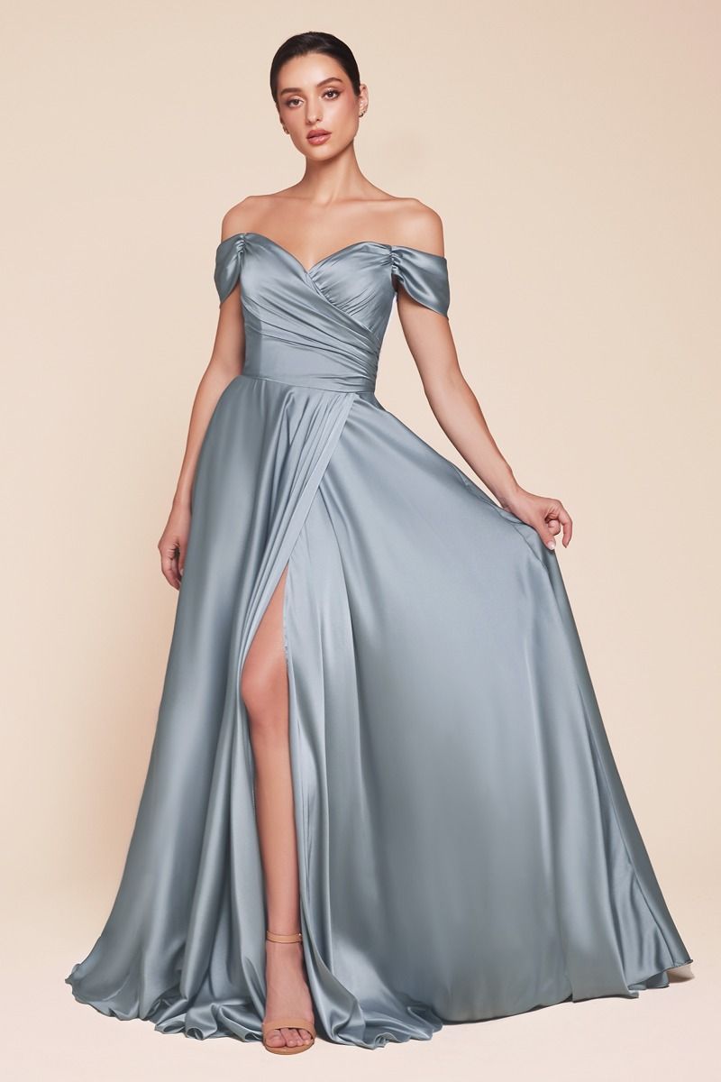 Ladivine 7493C - Satin A-Line Bridesmaid Dress