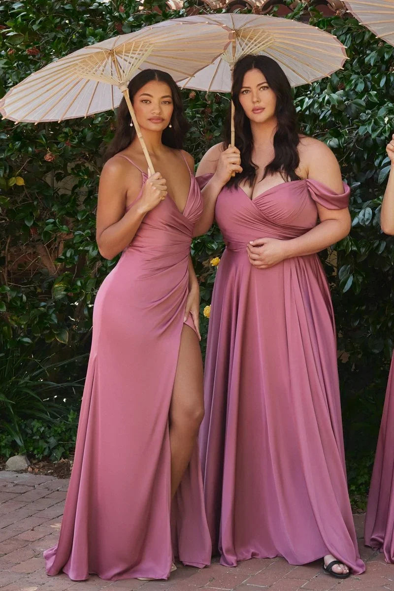 Ladivine 7493C - Satin A-Line Bridesmaid Dress