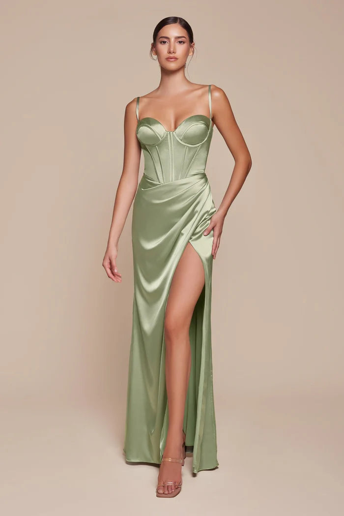 Cinderella Divine 7495 - Spaghetti Strap Gown Featuring a Sweetheart Neckline