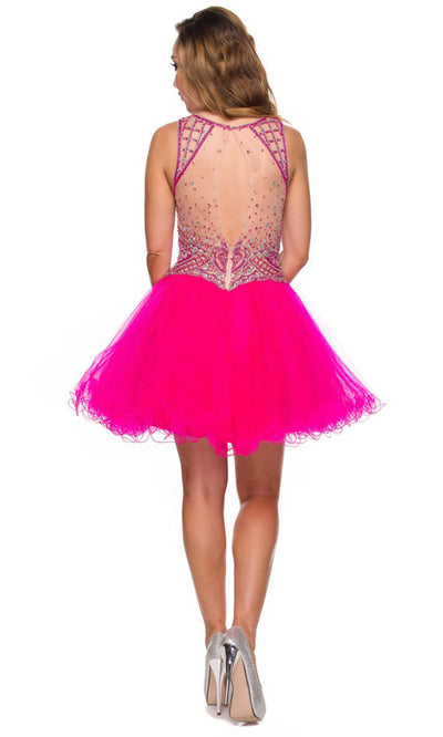 Juliet Dresses 761 - Jewel Neck Sparkling A-Line Dress Homecoming Dresses