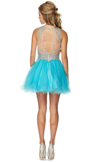 Juliet Dresses 761 - Jewel Neck Sparkling A-Line Dress Homecoming Dresses