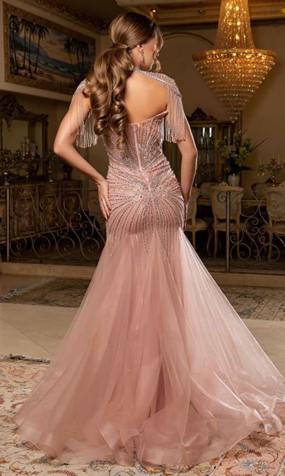 May Queen RQ8276 - Beaded Sweetheart Evening Gown Prom Dresses in Gold 