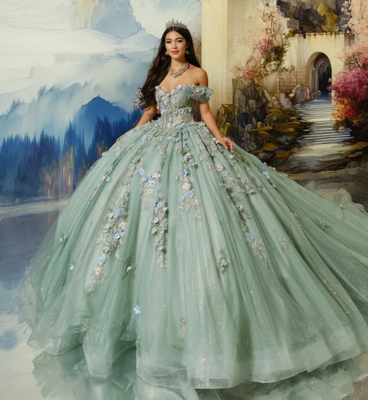 Princesa by Ariana Vara PR30175 - Floral Embellished Sweetheart Neck Ball Gown