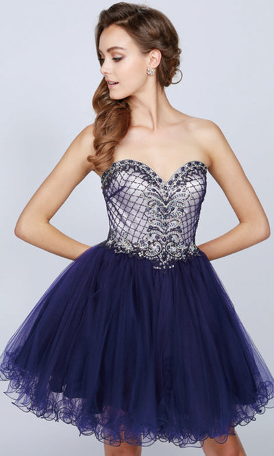 Juliet Dresses 778 - A-Line Skirt Sparkling Sweetheart Dress Cocktail Dresses