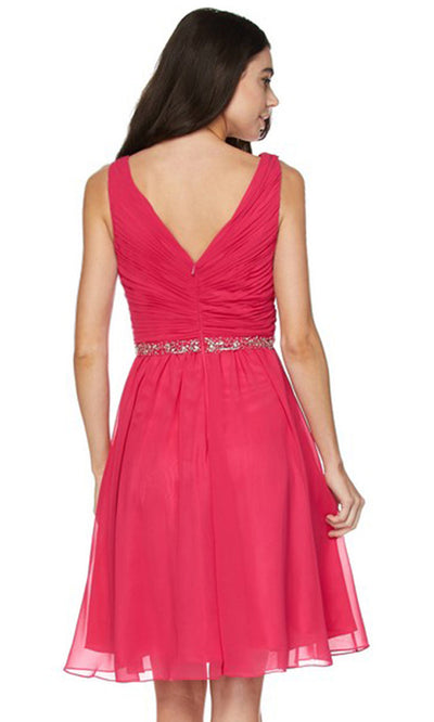 Juliet Dresses 786 - Beaded Waist Knee-Length A-Line Dress Homecoming Dresses