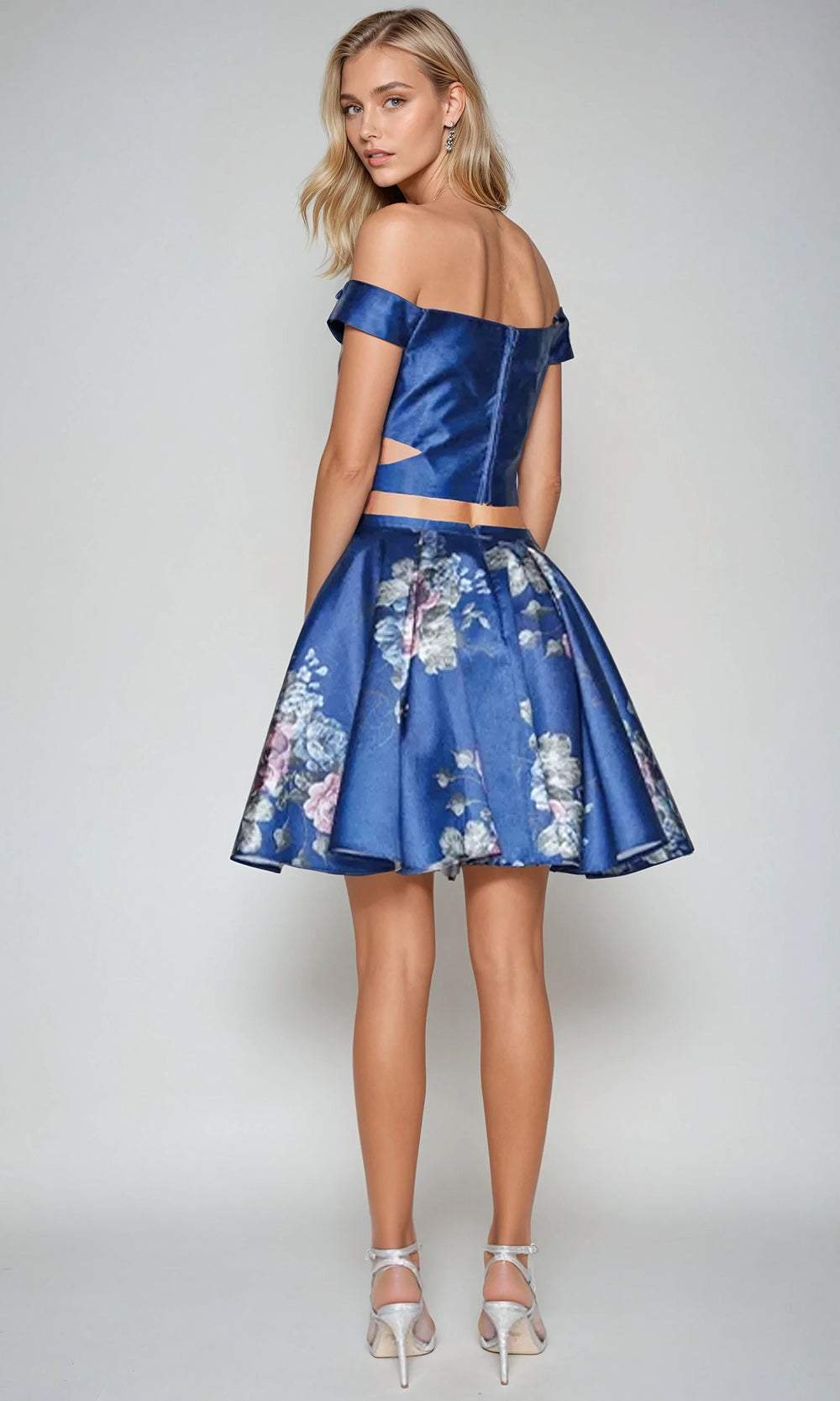 Juliet Dresses 798 - Floral Print Sweetheart Short Dress Homecoming Dresses