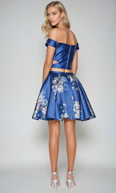 Juliet Dresses 798 - Floral Print Sweetheart Short Dress Homecoming Dresses