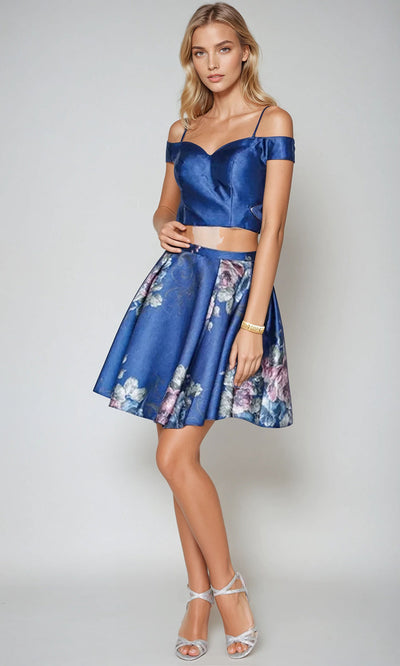 Juliet Dresses 798 - Floral Print Sweetheart Short Dress Homecoming Dresses