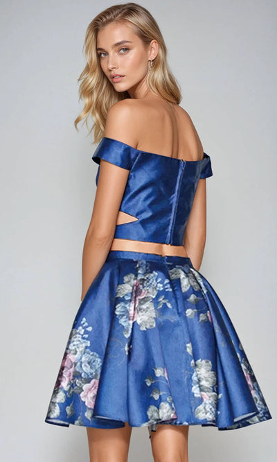 Juliet Dresses 798 - Floral Print Sweetheart Short Dress Homecoming Dresses