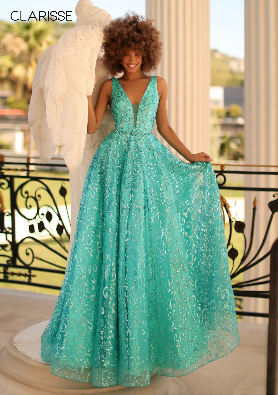 Clarisse 800309 - Swirling Beaded Ballgown
