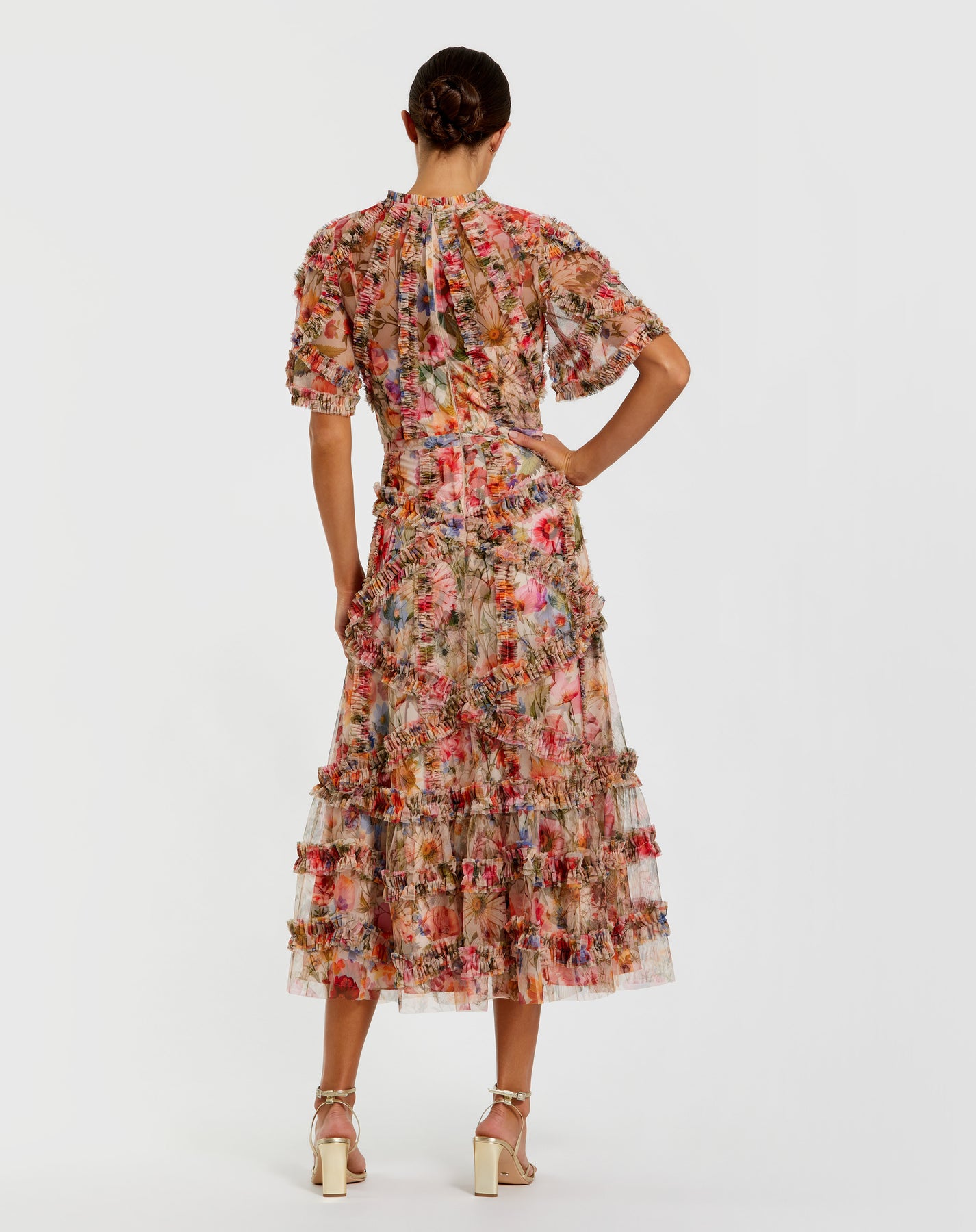 Mac Duggal 8010 - High Neck Printed Evening Dress