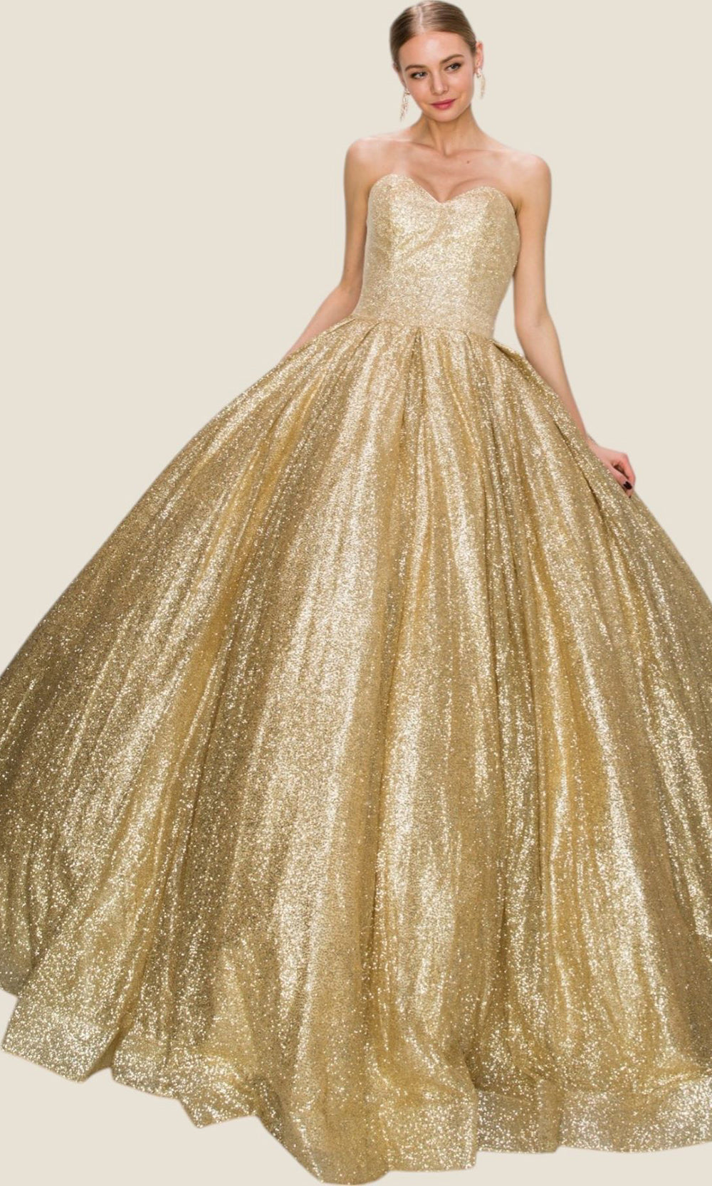 Cinderella Couture 8010J - Sweetheart Neck Glitter Ballgown Quinceanera Dresses