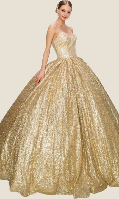 Cinderella Couture 8010J - Sweetheart Neck Glitter Ballgown Cinderella Couture 8010J - Sweetheart Neck Glitter Ballgown