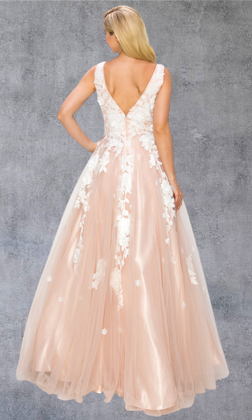 Cinderella Couture 8040J - Sleeveless 3D Floral A-Line Evening Gown Cinderella Couture 8040J - Sleeveless 3D Floral A-Line Evening Gown