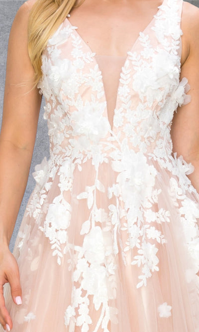Cinderella Couture 8040J - Sleeveless 3D Floral A-Line Evening Gown Cinderella Couture 8040J - Sleeveless 3D Floral A-Line Evening Gown