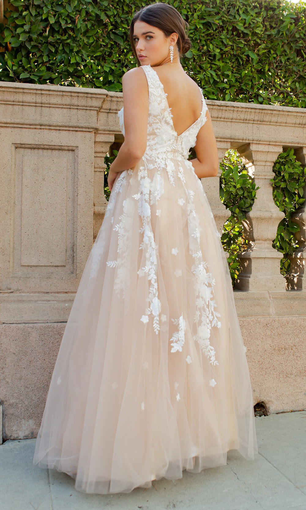 Cinderella Couture 8040J - Sleeveless 3D Floral A-Line Evening Gown Cinderella Couture 8040J - Sleeveless 3D Floral A-Line Evening Gown