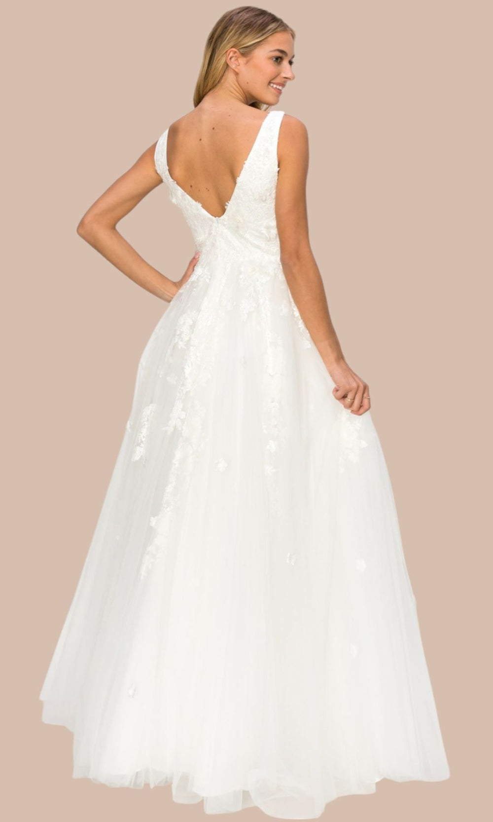 Cinderella Couture 8040J - Sleeveless 3D Floral A-Line Evening Gown Cinderella Couture 8040J - Sleeveless 3D Floral A-Line Evening Gown