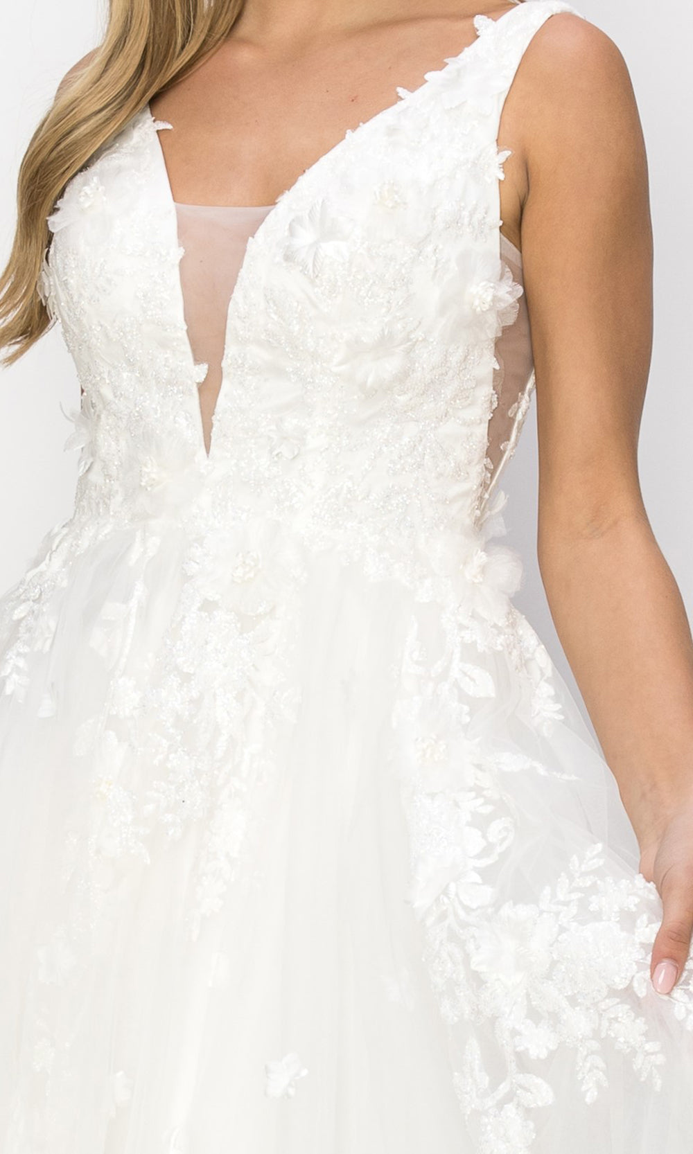 Cinderella Couture 8040J - Sleeveless 3D Floral A-Line Evening Gown Cinderella Couture 8040J - Sleeveless 3D Floral A-Line Evening Gown