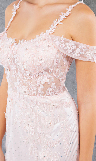 Cinderella Couture 8049J - Sweetheart Sheer Bodice Slit Gown Cinderella Couture 8049J - Sweetheart Sheer Bodice Slit Gown