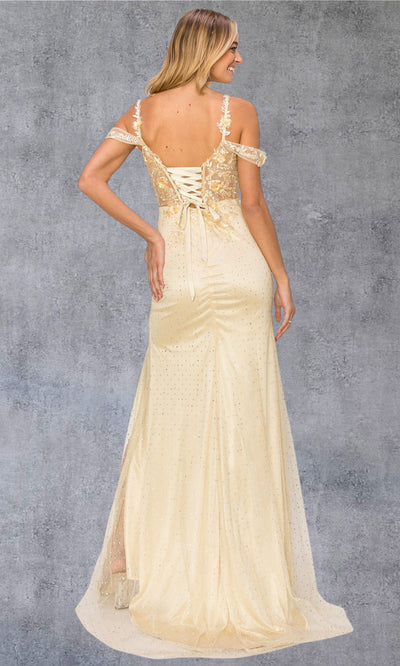 Cinderella Couture 8049J - Sweetheart Sheer Bodice Slit Gown Cinderella Couture 8049J - Sweetheart Sheer Bodice Slit Gown