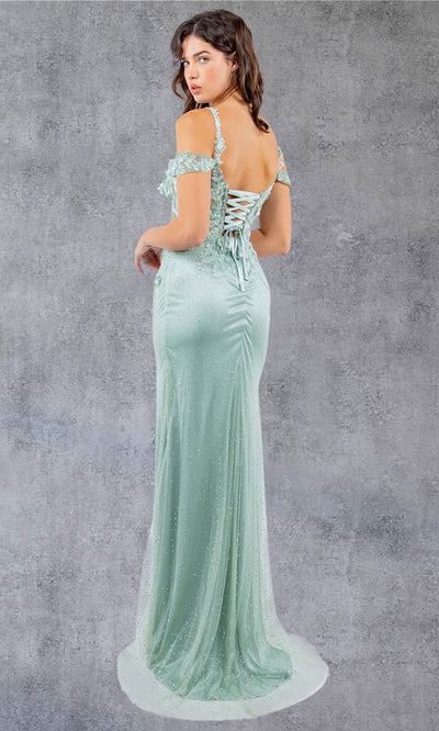 Cinderella Couture 8049J - Sweetheart Sheer Bodice Slit Gown Cinderella Couture 8049J - Sweetheart Sheer Bodice Slit Gown