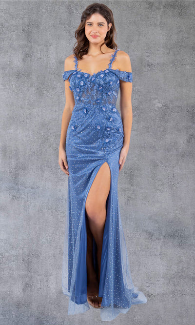 Cinderella Couture 8049J - Sweetheart Sheer Bodice Slit Gown Cinderella Couture 8049J - Sweetheart Sheer Bodice Slit Gown