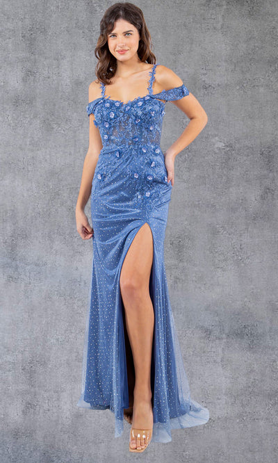 Cinderella Couture 8049J - Sweetheart Sheer Bodice Slit Gown Cinderella Couture 8049J - Sweetheart Sheer Bodice Slit Gown