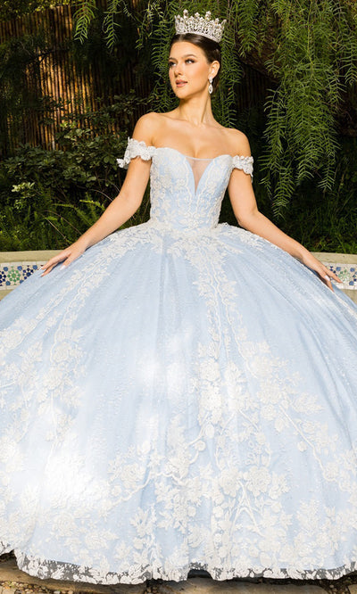 Cinderella Couture 8070J - Off Shoulder Ballgown with Floral Embroidery Cinderella Couture 8070J - Off Shoulder Ballgown with Floral Embroidery
